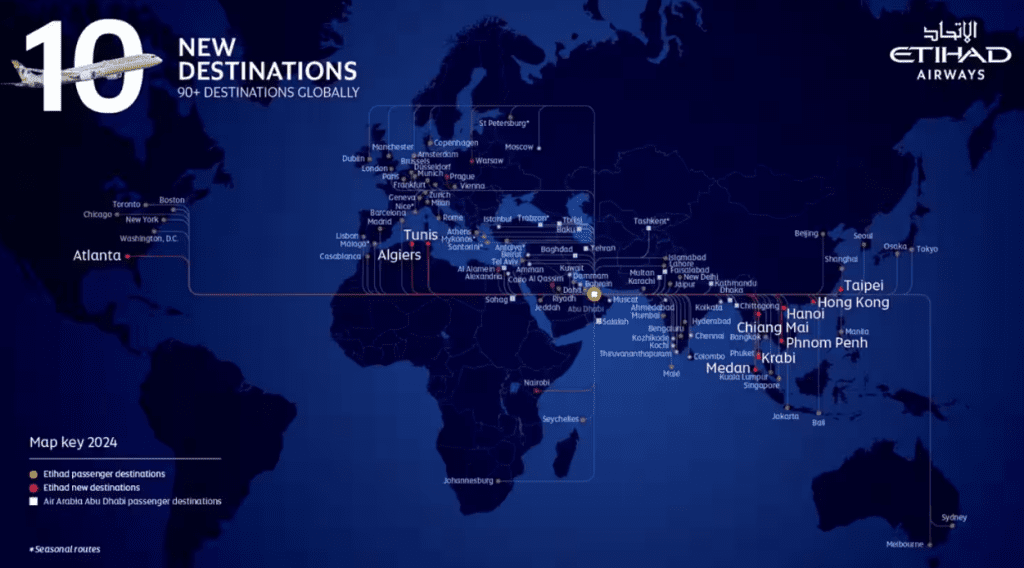 Etihad Airways announces 10 New Destinations set to take flight starting 2025! 1 Etihad Airways