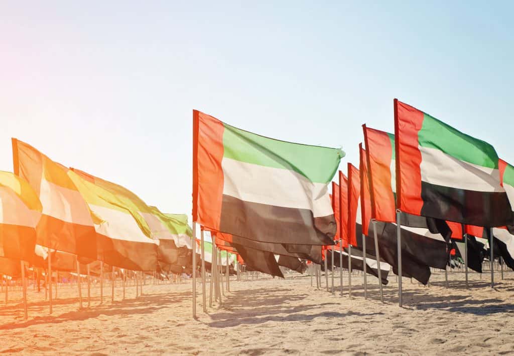 Yas Island UAE National Day Staycation Offers 2025 - Best Hotels, Deals & Packages 2 Travel to Dubai - Yas Island UAE National Day Staycation Offers 2025 - Best Hotels, Deals & Packages - Photo: many flags of the united arab emirates waving in t 2025 01 08 14 12 45 utc 1