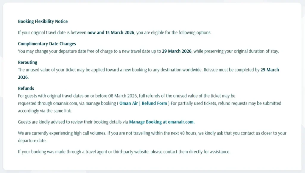 Oman Air Announces Flexible Booking