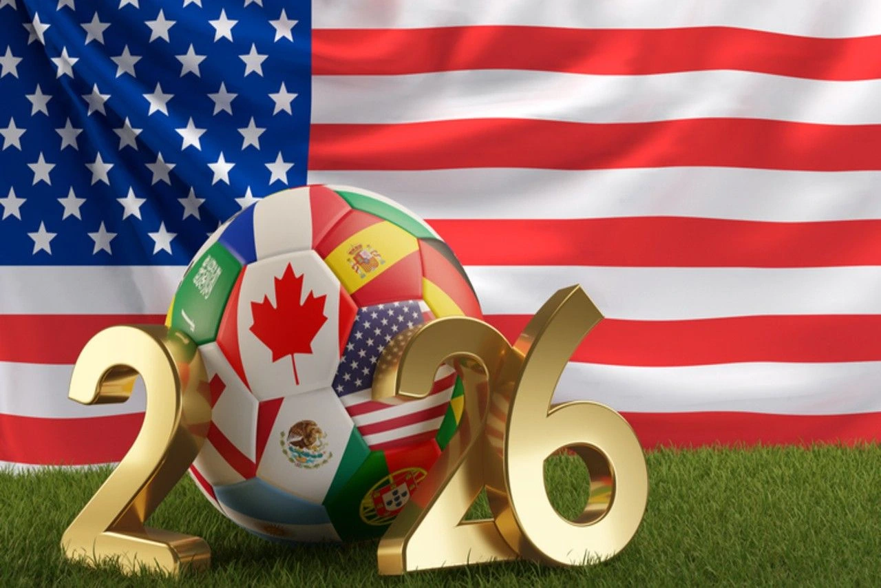 Soccer ball with flags and numbers